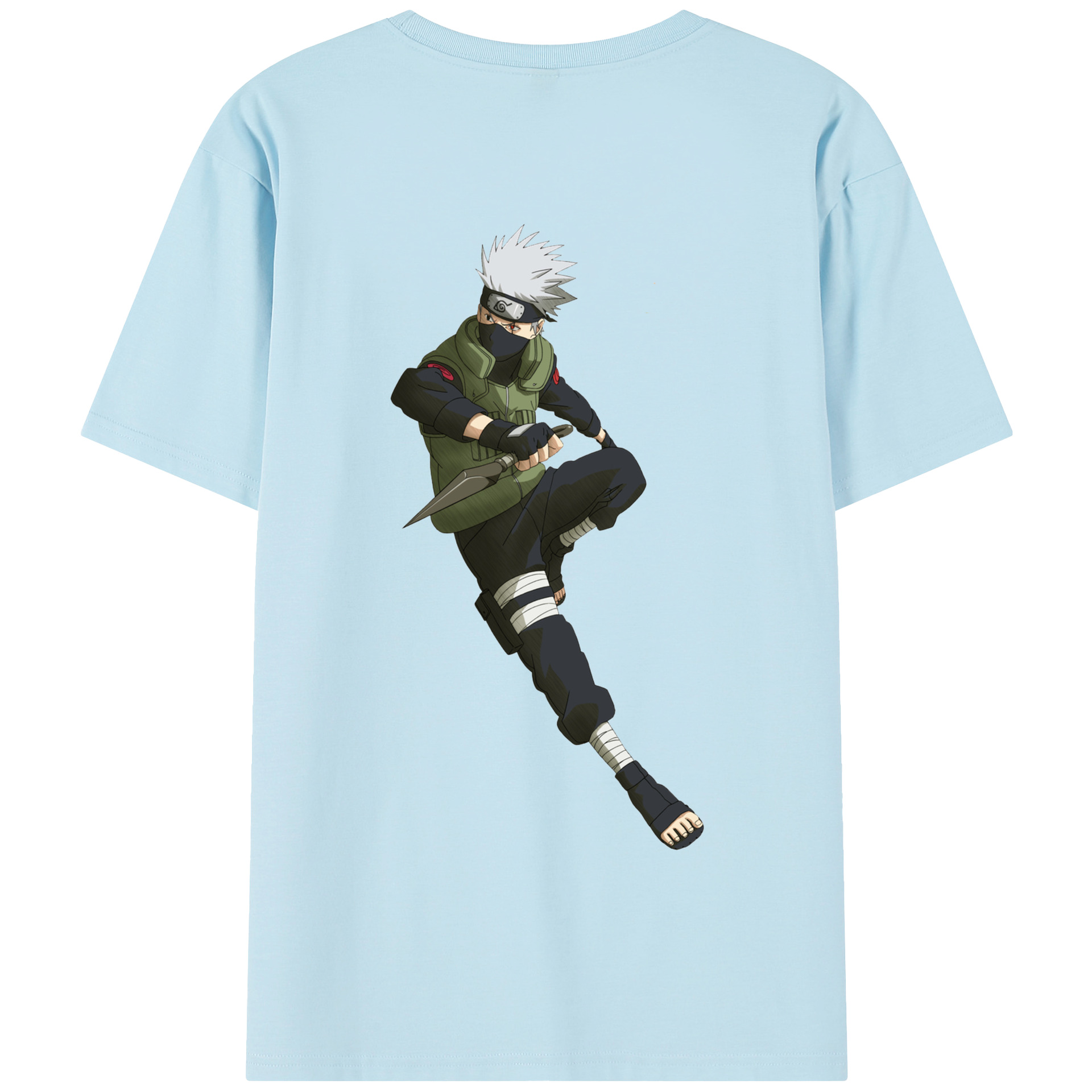 （画像用） NARUTO -ナルト- はたけ カカシ Hatake Kakashi 綿100％半袖Tシャツ（背面プリント）